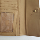 Vintage Liz Claiborne Leather Tri-Fold Wallet Clutch Credit Cards Coins Tan