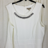 Maya Brooke Polka Dot Printed Short Jacket & Tank Dress Set Womens 16 Navy White