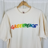 Vintage Greenpeace Rainbow Warriors TShirt Mens XL 80s Save the Whales Organic