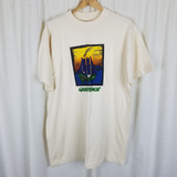 Vintage Greenpeace Rainbow Warriors TShirt Mens XL 80s Save the Whales Organic