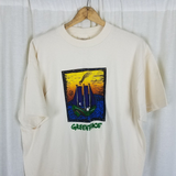 Vintage Greenpeace Rainbow Warriors TShirt Mens XL 80s Save the Whales Organic