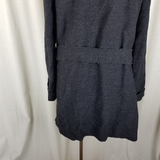 Vintage LL BEAN Oversized Lapel 100% Wool Wrap Coat Jacket Womens L XL Shawl Tie