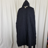 Vintage LL BEAN Oversized Lapel 100% Wool Wrap Coat Jacket Womens L XL Shawl Tie