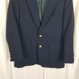 Vintage The Firehouse Navy Sportcoat Jacket Blazer Mens 40R Gold Buttons