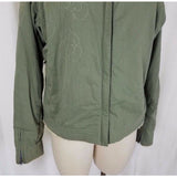 Mountain Hardwear Embroidered Floral Canvas Shearling Fleece Collar Womens sz M