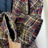 The Warm-Up Nylon Quilted Lined Plaid Flannel Long Sleeve Shirt Mens M Vintage