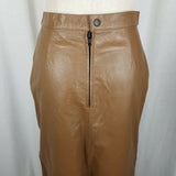 Lew Magram Long Maxi Peasant Prairie Boho Patchwork Leather Skirt Womens 6 Brown