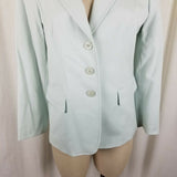 Talbots Petites Stretch Tailored Button Up Blazer Jacket Womens 10P Pastel Blue