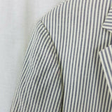 David Wood Southwick Blue Seersucker Pinstripe Blazer Sport Coat Jacket Mens 47