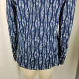 Jeans de Christian Lacroix Indigo Floral Striped Jacket Blazer Womens 44 Italy