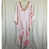 Furisode Kimono Japanese Vintage Geisha Dress Wedding Embroidered Pink Womens XS