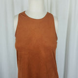 Garage Microfiber Tunic Tank Slip Mini Dress Womens S Cut Out Punch Design Rust