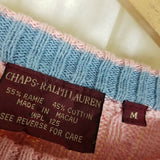 Vintage Chaps Ralph Lauren Cable Knit Sweater Mens M Crew Neck Horse Head Logo