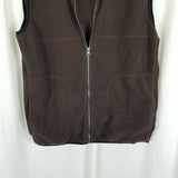 Izod Fleece Vest Full Zip Up Lightweight Mens M Choc Brown Outdoor Adventure