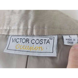 Victor Costa Occasion Gold Metallic Jacket 3/4 Sleeves Snap Up Shimmer Womens L