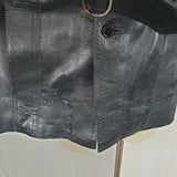Vintage Paul Blanche Skins Belted Black Leather Jacket Blazer Look Coat Mens