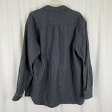 LL Bean Chamois Brushed Cotton Flannel Button Down Long Sleeve Shirt Mens L Gray