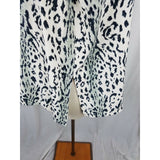Style Exchange Satin Animal Leopard Cheetah Print Tunic Blouse Top Womens L 80s