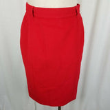 Bogner Red Wool Skirt Suit 2 Piece Outfit Set Long Blazer Jacket Womens 38 8