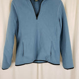 Vintage Eddie Bauer Fleece 1/4 Zip Up Sweater Jacket Womens S Pullover Blue