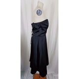 White House Black Market Strapless Satin Cocktail Dress Little Black Womens 12