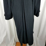 Larry Levine Black Cashmere Wool Long Maxi Swing Peacoat Womens 12 Velvet Collar
