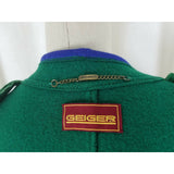 Geiger Austria Boiled Wool Crest Button Sweater Jacket Blazer Womens Green 38 8