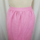 Vintage Elysee Gathered Hippie Boho Midi Skirt Bubblegum Pink Womens 10 80s USA