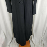 Smiley's Black Winter Wool Long Maxi Skater Peacoat Womens M L Velvet Collar