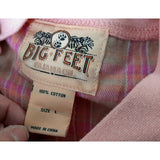 Big Feet Pajamas Co. Footed Footie Pj's One Piece Pink Plaid Union Suit Womens L