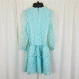Vintage Polly Flinders Flocked Dressy Dress Girls 8 Drop Waist Pleated Twirl