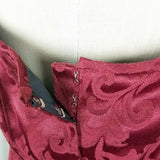 Handmade Brocade Bone-In Corset Top Bustier Steampunk Goth Goddess 1X 2X Maroon