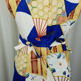Bucks of Hawaii Long Maxi Hawaiian Fans House Sun Dress Womens 10 Vintage 70s