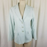 Talbots Petites Stretch Tailored Button Up Blazer Jacket Womens 10P Pastel Blue