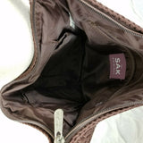 The Original Sak Chocolate Brown Crochet Zip Shoulder Handbag Bag Purse Knit