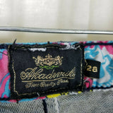 Akademiks New York Foxy Lady CatCal Embroidered Denim Blue Jeans Womens 28 Call
