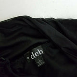 Deb Slinky One Shoulder Ruched Little Black Dress with Jeweled Accents Women's size Large