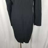 Laura Ashley Vintage Black Wool Crepe Little Black Dress Womens 12 Great Britain