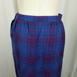 Pendleton Virgin Wool Tartan Scotch Plaid Skirt Womens 10 USA Yellow Label Blue