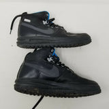 Nike Lunar Force 1 Duckboot Leather Black & Blue Athletic Shoes Sneakers Mens 10