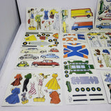 Marc Vidal Decoupage Paper Dolls Kit Outfits Doll Vehicles Toys Vintage France