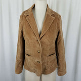 LL Bean Stretch Riding Equestrian Corduroy Blazer Jacket Womens 4P Light Brown