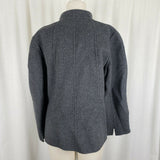 Talbots Wool Funnel Neck Single Button Blazer Jacket Womens 12 Charcoal Gray