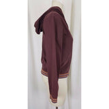 Patagonia Hooded Full Zip Up Jersey Knit Sweatshirt Track Jacket Womens M Brown
