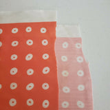 Polka Dot Donut O's Silky Satin Fabric 1.5 Yards 62.5"x54" Orange White Material
