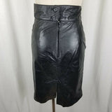 Wilsons Leather Fitted Sexy Black Pencil Skirt Womens 6 Stretch Waist Biker Knee