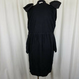Vintage Santana Double Knit Sweater Coat Dress Womens S M Gold Buttons Front