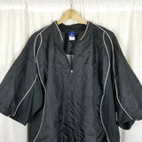 Mizuno 1/4 Zip Short Sleeve Black Jacket Wind Shirt Mens XXL Mesh White Piping