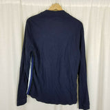 Vintage Lacoste 1/4 Zip  Stretch Sides Racing Stripes Long Sleeve Shirt Mens XL