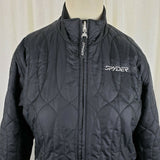 Spyder Black Quilted Embroidered Full Zip Up Anorak Jacket Womens 10 Lightweight